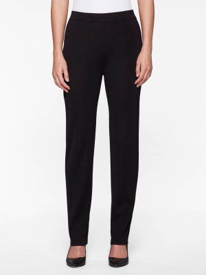 Straight Leg Knit Pant, Black