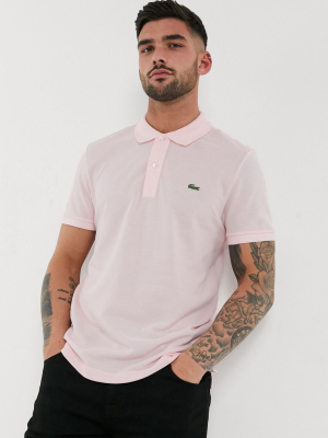 Lacoste Slim Fit Pique Polo In Pink