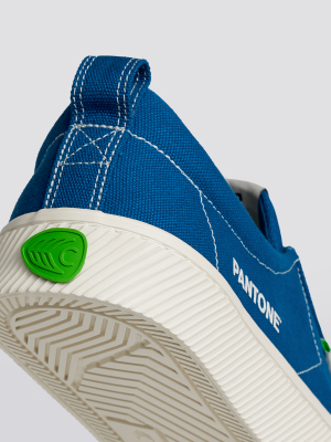 Oca Low Pantone Classic Blue Canvas Contrast Thread Sneaker Men