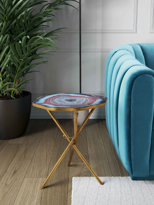 Lava Blue Agate Side Table