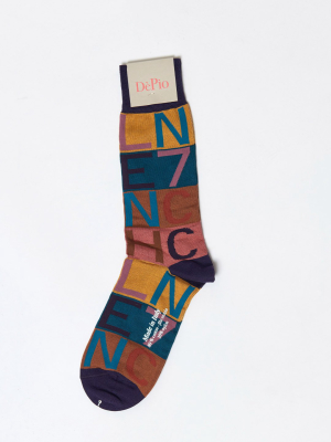 Men's Letter/number Print Socks