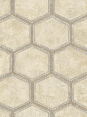 Wright Wallpaper In Brown And Off-white From The Metalworks Collection By Seabrook Wallcoverings