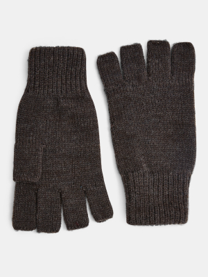Charcoal Gray Fingerless Gloves