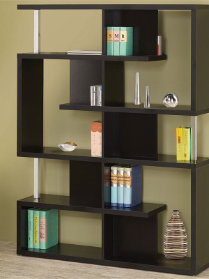 Contemporary Bookcase In Black And Chrome - Bowery Hill