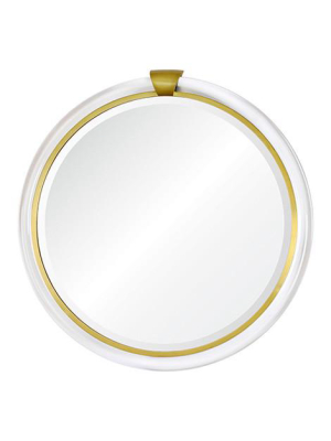 Acrylic And Brass Round Mirror