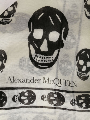 Alexander Mcqueen All-over Skull Logo Scarf