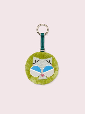 Spademals Raffia Smitten Kitten Dangle Keychain