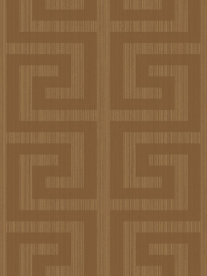 Greek Key Wallpaper In Metallic Terracotta From The Essential Textures Collection By Seabrook Wallcoverings