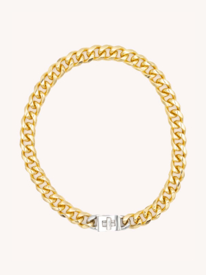 Padlock Curb Chain Collar Necklace