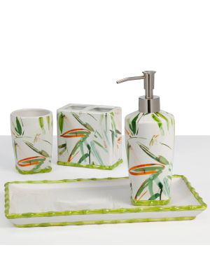 4pc Fiji Bath Collection White/green - Creative Bath