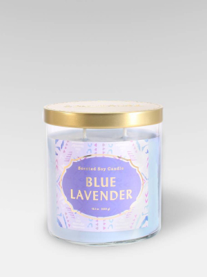 15.1oz Lidded Glass Jar 2-wick Candle Blue Lavender - Opalhouse™