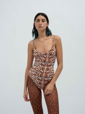 Tiger V-neck Swimsuit