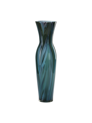 Tall Peacock Feather Vase