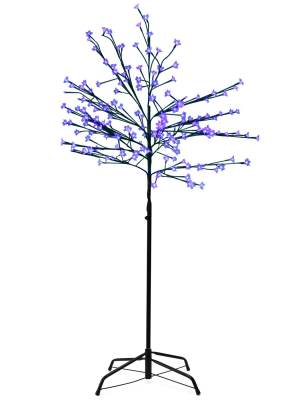 Northlight 6' Prelit Led Japanese Sakura Blossom Flower Tree Blue Lights