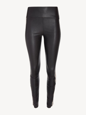 Black/tan Snake Ankle Leather Legging