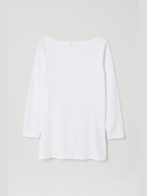 Boat-necked Jersey Top