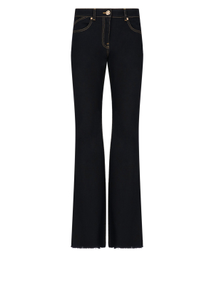 Versace Ribbed-hem Flared Jeans