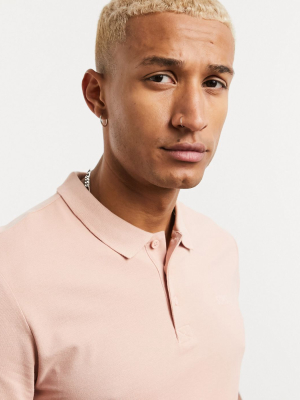 Only & Sons Polo In Pique Pink