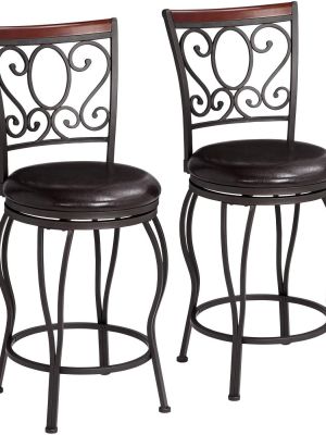 55 Downing Street Alberta 24" High Swivel Counter Stools Set Of 2