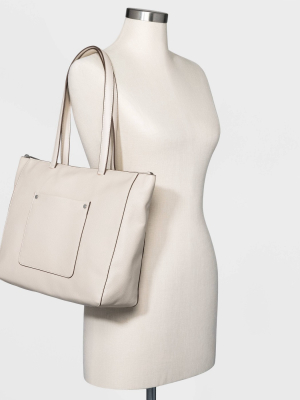 Zip Top Tote Handbag - A New Day™ Beige