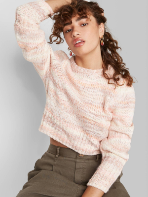 Women's Crewneck Spacedye Pullover Sweater - Wild Fable™