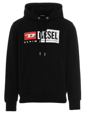 Diesel S-girk-hood-cuty Spliced Logo Hoodie