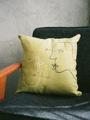 Embroidered Linen Throw Pillows
