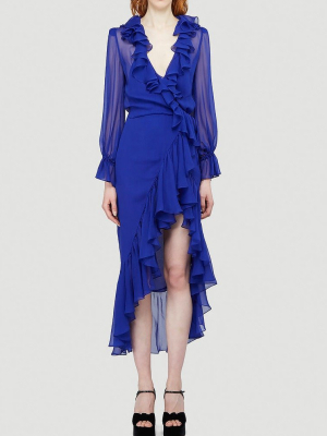 Saint Laurent Ruffled Wrap Dress