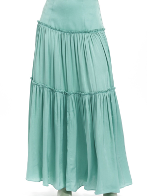 Lila Tiered Maxi Skirt - Mint