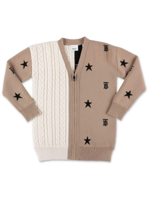 Burberry Kids Star And Monogram Motif Cardigan