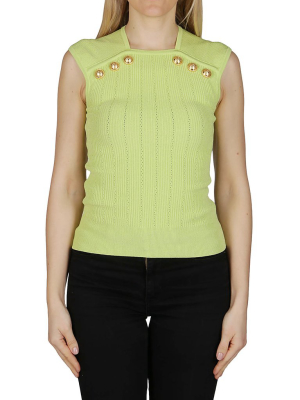 Balmain Button Detail Knitted Tank Top