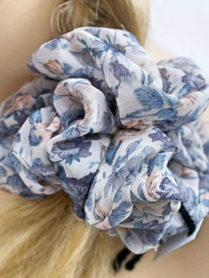 Huge Scrunchie | Purple Floral Hair Scrunchy