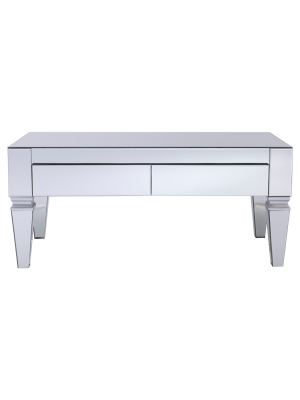 Darla Contemporary Mirrored Rectangular Cocktail Table - Mirrored - Aiden Lane