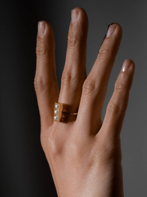 Rectangle Pearl Ring