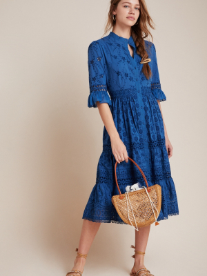 Robin Tiered Eyelet Midi Dress