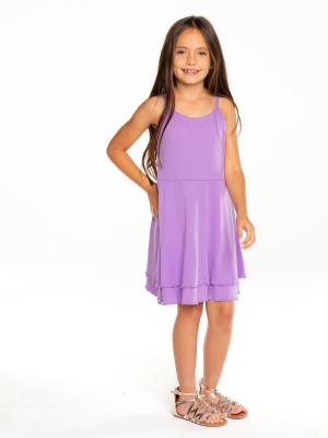 Girls Baby Rib Flouncy Cami Mini Dress