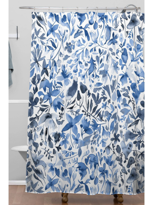 Ninola Design Flowers And Plants Ivy Shower Curtain Blue - Deny Designs