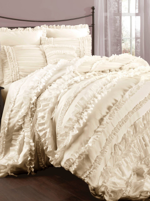 Belle Ruffle 4pc Comforter Set - Lush Décor