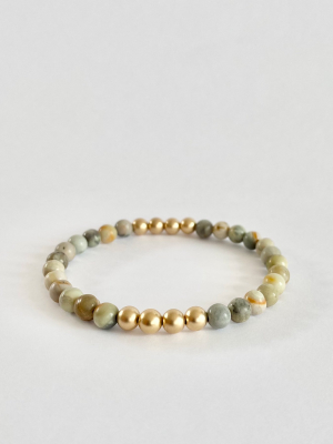 Spiritus Stones The Potts Point Bracelet With Picasso Jasper & 14k Gold