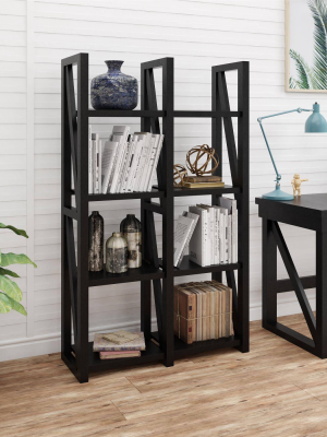 60" Liberty Bookshelf/room Divider Black - Room & Joy