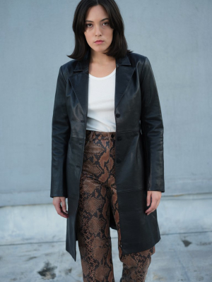 Veda X Ref Crosby 90s Longline Leather Blazer