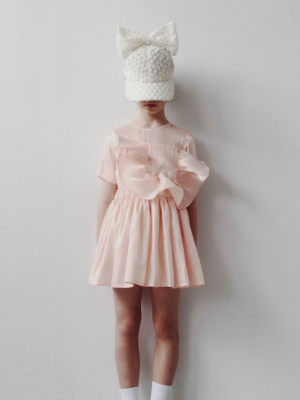 Peach Ruffled Pocket Dress