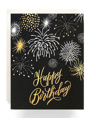 Fireworks Happy Birthday Greeting Card