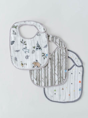 Little Unicorn Cotton Muslin Classic Bib 3 Pack - Forest Friends