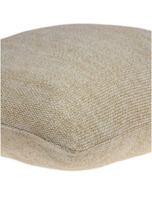 Casual Oatmeal Tweed Accent Pillow Cover