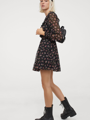 Patterned Chiffon Dress