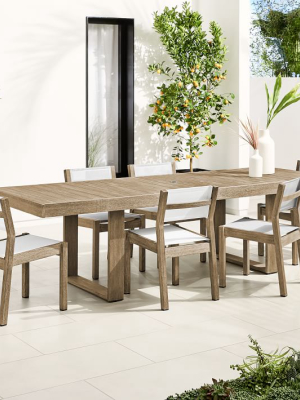 Portside Outdoor Expandable Dining Table & 6 Textilene Chairs Set