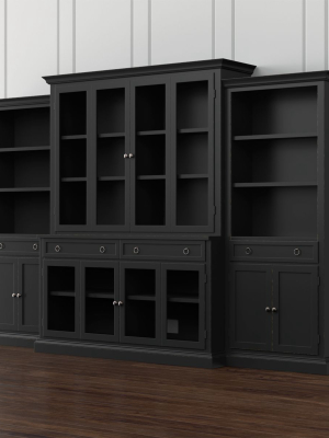 Cameo 4-piece Modular Bruno Black Glass Door Wall Unit