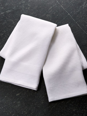 Waffle-terry White Dish Towels, Set Of 2