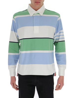 Thom Browne Striped Long Sleeve Polo Shirt